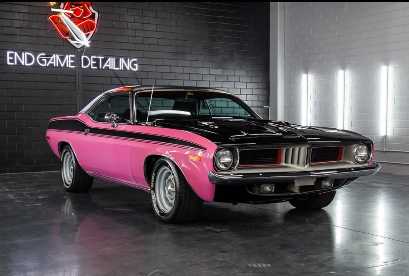 1973 Plymouth Barracuda professionally detailed by endgame car detailing sydney
