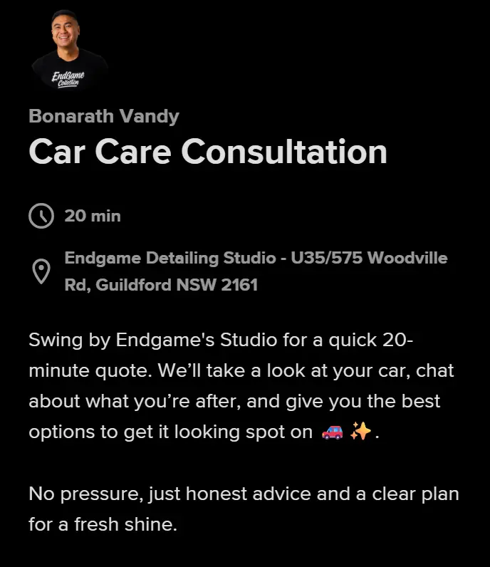 Calendly Endgame Detailing