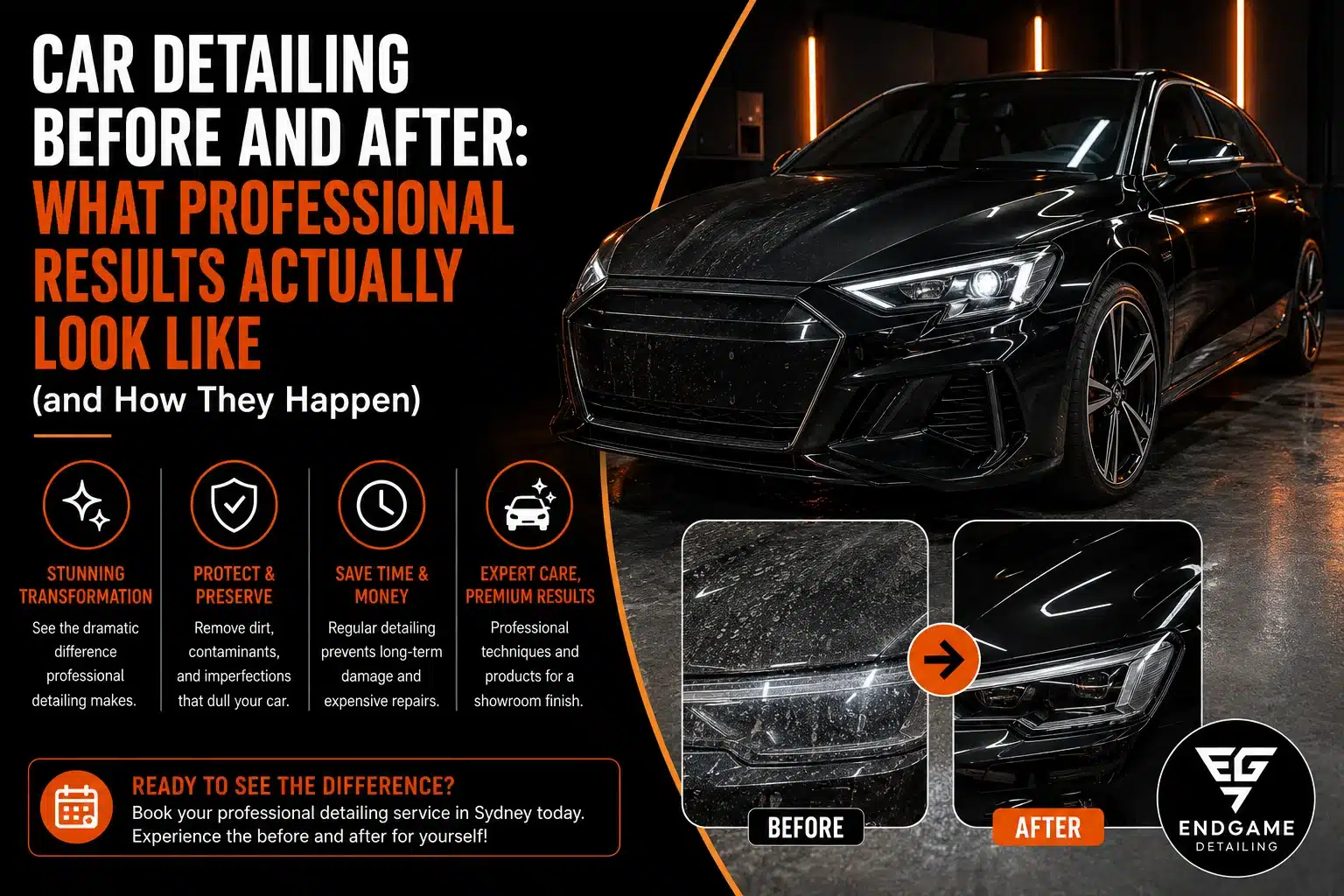 Car detailing before and after